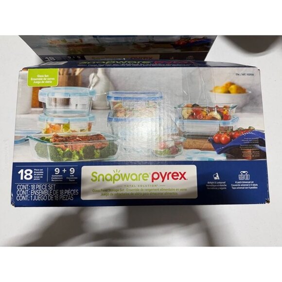 Snapware Total Solutions Pyrex 18-Piece Glass Food Storage Set - Picture 1 of 4